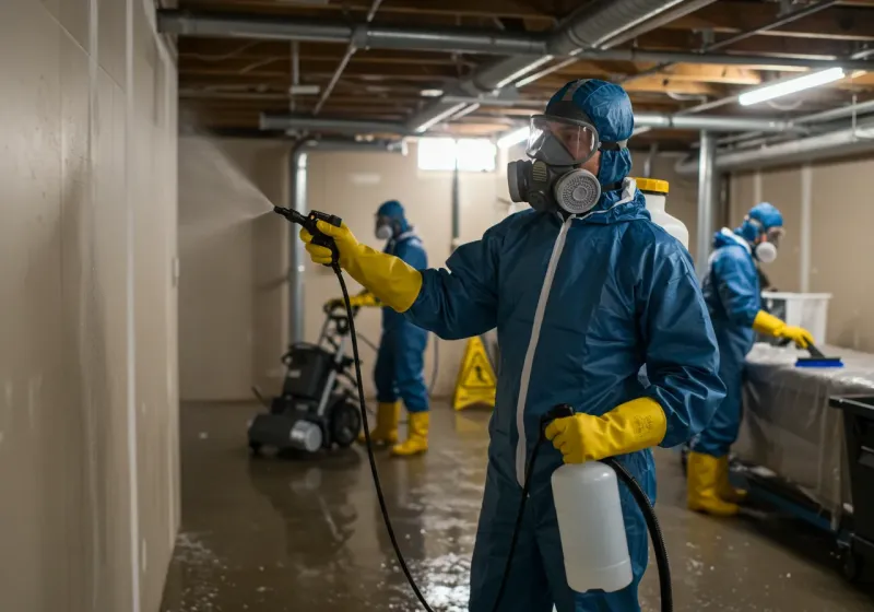 Basement Sanitization and Antimicrobial Treatment process in Cedar Falls, IA